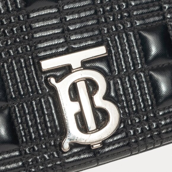 Burberry Lola Small Black Quilted Leather Icon-Stripe Shoulder Bag - Picture 10 of 13
